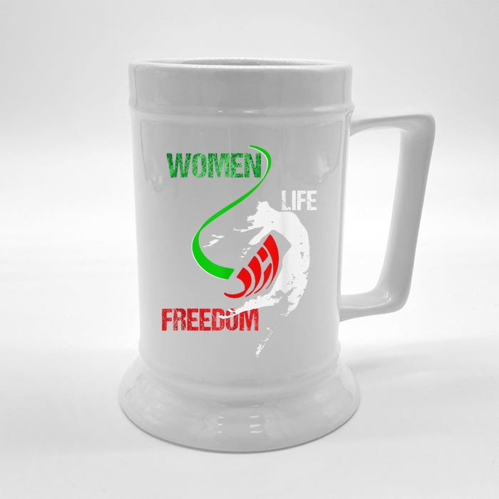 Life Freedom Zan Zendegi Azadi Iran Freedom Front & Back Beer Stein