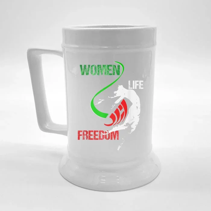 Life Freedom Zan Zendegi Azadi Iran Freedom Front & Back Beer Stein