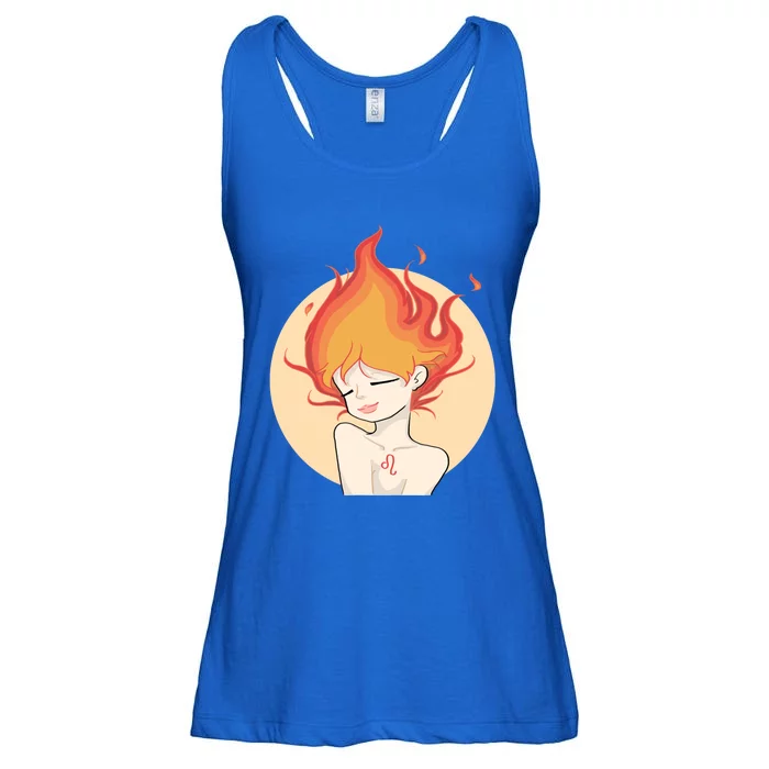 Leo Fire Zodiac Horoscope Astrology Cute Gift Ladies Essential Flowy Tank