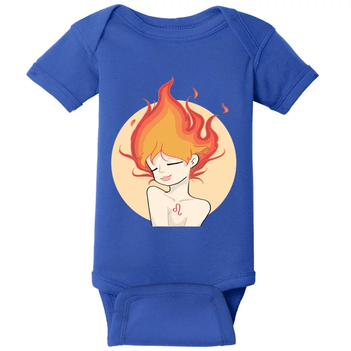 Leo Fire Zodiac Horoscope Astrology Cute Gift Baby Bodysuit