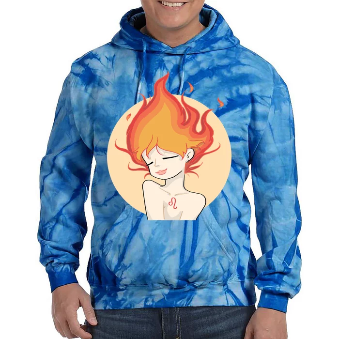 Leo Fire Zodiac Horoscope Astrology Cute Gift Tie Dye Hoodie