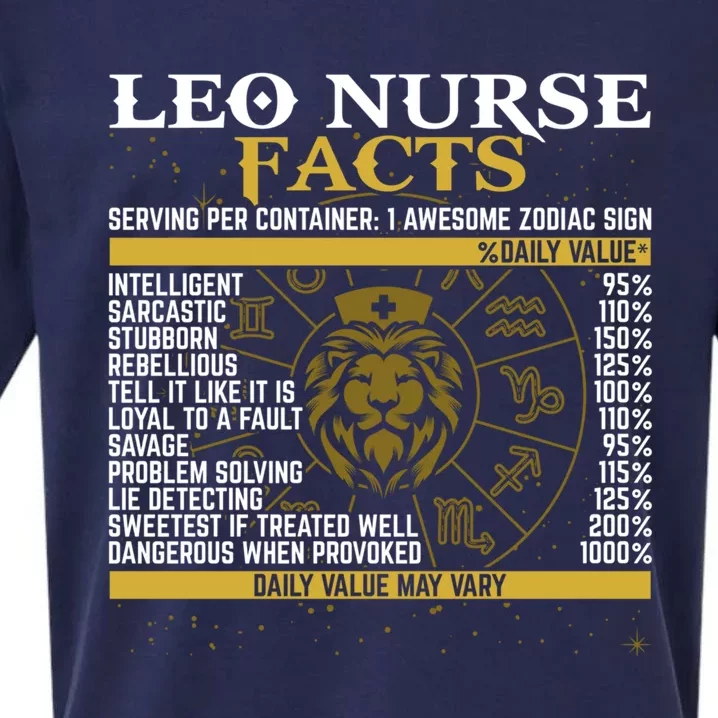 Leo Facts Zodiac Signs A Nutritional Facts For Nurses Gift Sueded Cloud Jersey T-Shirt