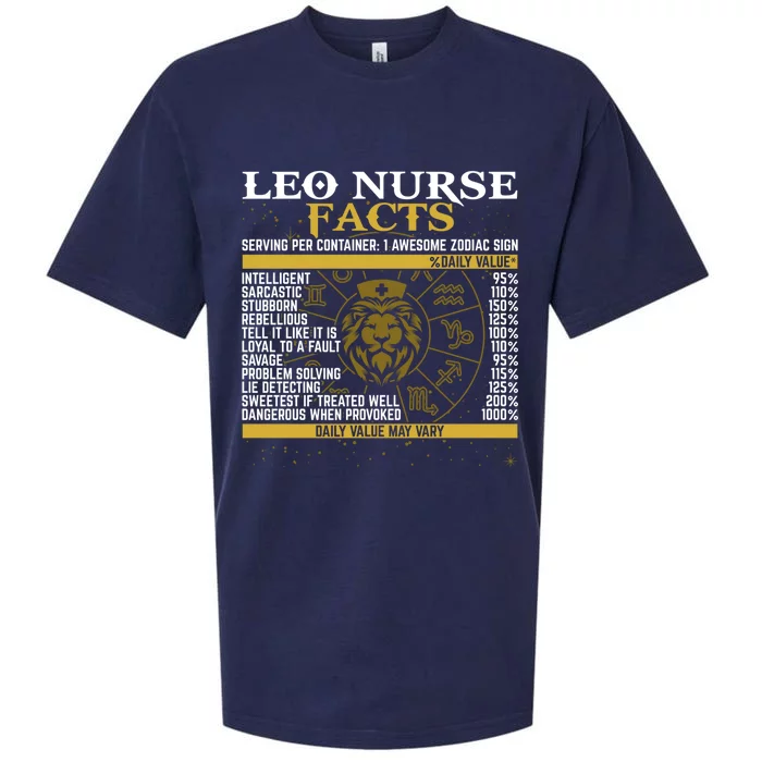 Leo Facts Zodiac Signs A Nutritional Facts For Nurses Gift Sueded Cloud Jersey T-Shirt