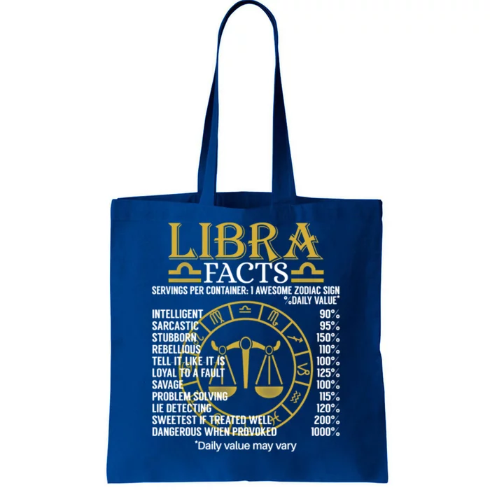 Libra Facts Zodiac Sign Funny Horoscope Funny Gift Tote Bag