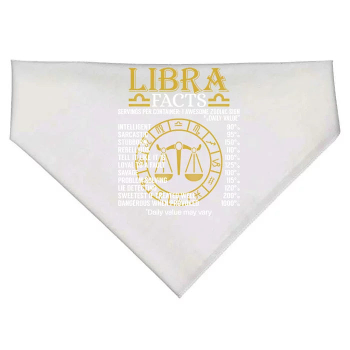 Libra Facts Zodiac Sign Funny Horoscope Funny Gift USA-Made Doggie Bandana