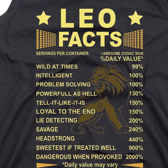 Leo Facts Zodiac Funny Leo Birthday Gift Tee Tank Top