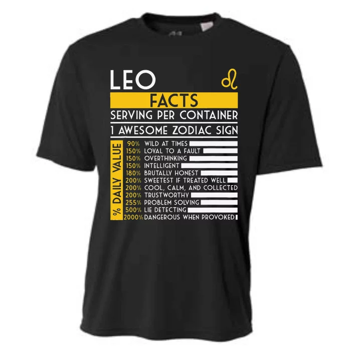 Leo Facts Zodiac Horoscope Funny Astrology Star Sign Cooling Performance Crew T-Shirt