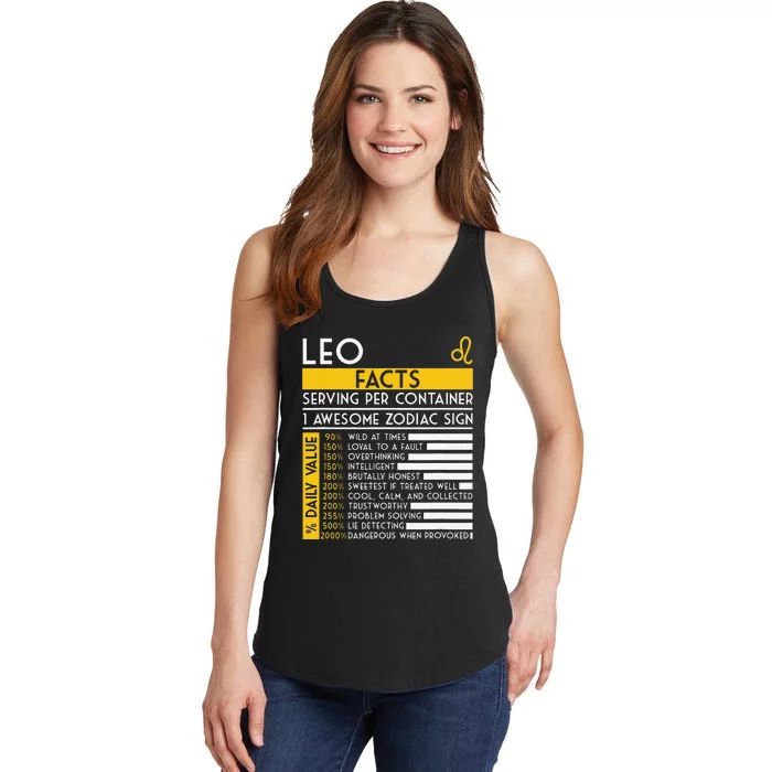 Leo Facts Zodiac Horoscope Funny Astrology Star Sign Ladies Essential Tank