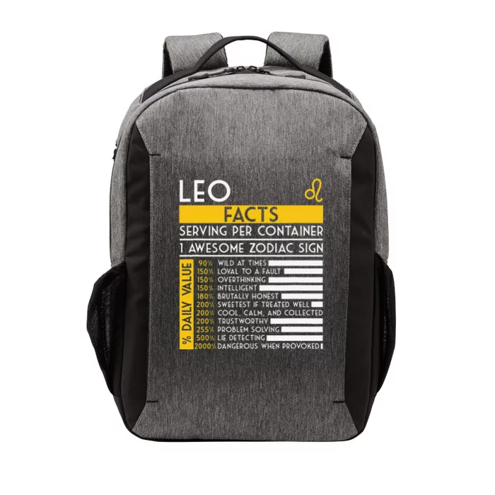 Leo Facts Zodiac Horoscope Funny Astrology Star Sign Vector Backpack