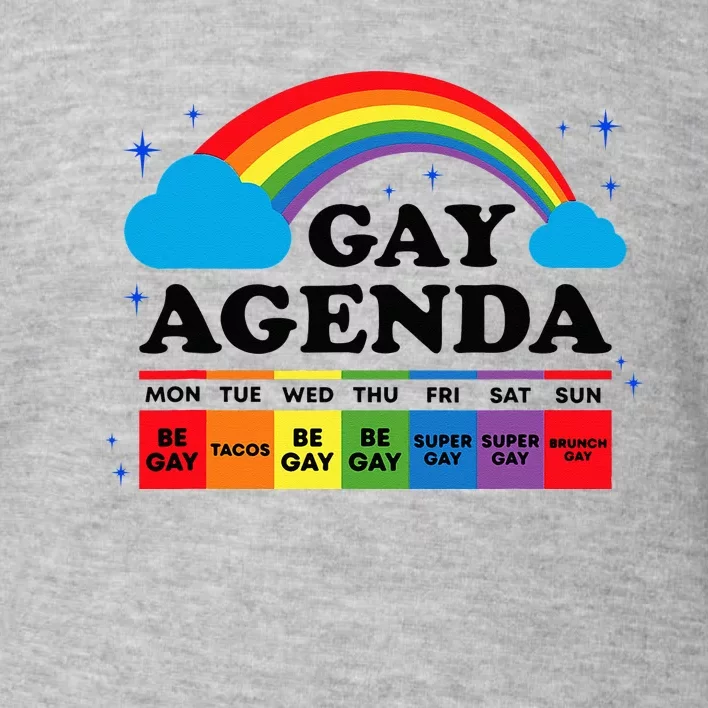 Lesbian Gay Agenda Rainbow Pride Month Funny LGBTQ Ally Homo Toddler Sweatshirt