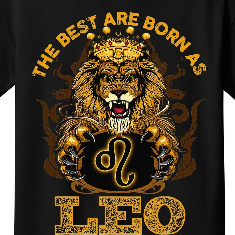 Lion graphic art July August Birthday design Leo Zodiac sign Kids T-Shirt