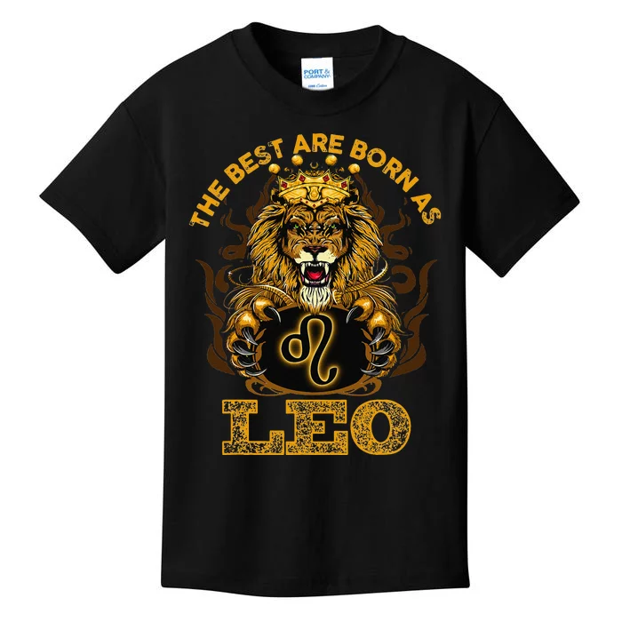 Lion graphic art July August Birthday design Leo Zodiac sign Kids T-Shirt