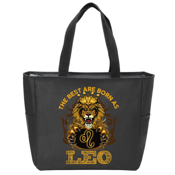 Lion graphic art July August Birthday design Leo Zodiac sign Zip Tote Bag