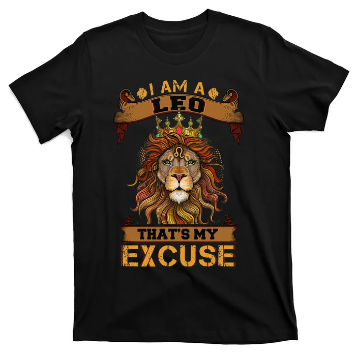 Lion graphic art July August Birthday Gifts Leo Zodiac sign T-Shirt