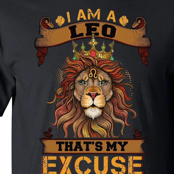 Lion graphic art July August Birthday Gifts Leo Zodiac sign Tall T-Shirt