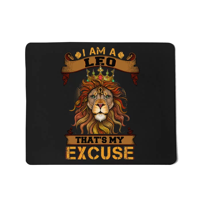 Lion graphic art July August Birthday Gifts Leo Zodiac sign Mousepad