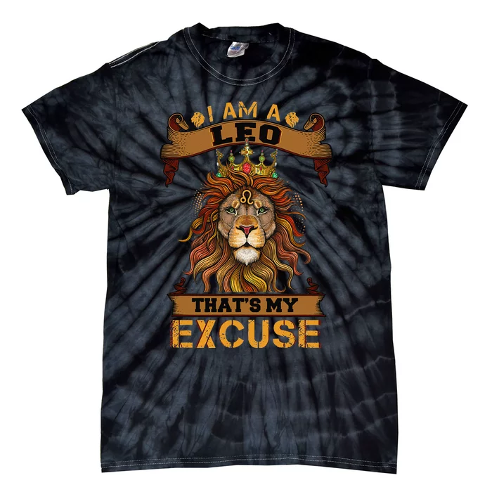 Lion graphic art July August Birthday Gifts Leo Zodiac sign Tie-Dye T-Shirt