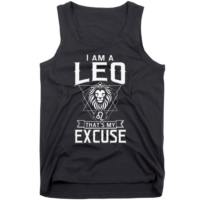 Lion graphic art July August Birthday Gifts Leo Zodiac sign Tank Top