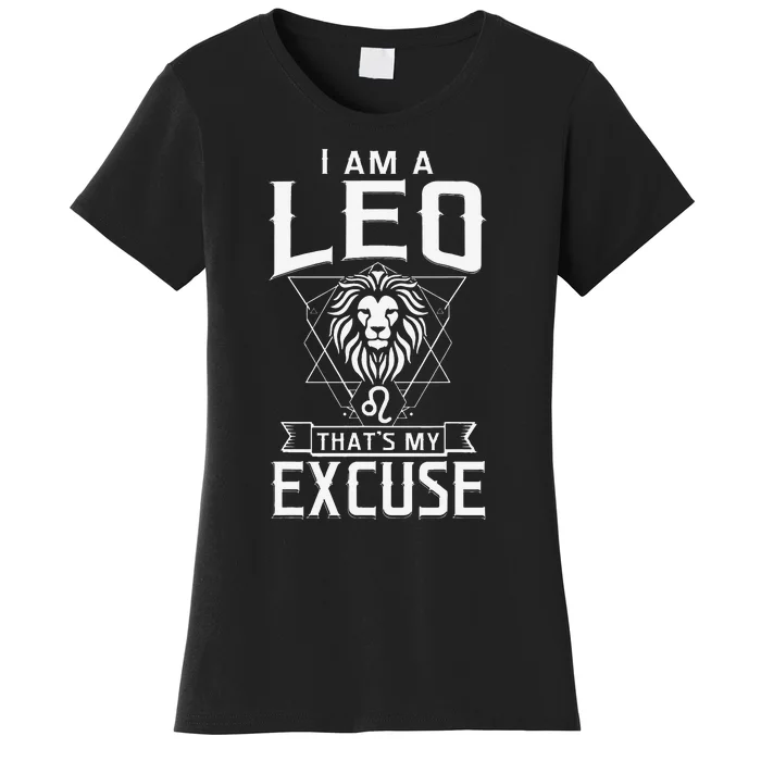 Lion graphic art July August Birthday Gifts Leo Zodiac sign Women's T-Shirt