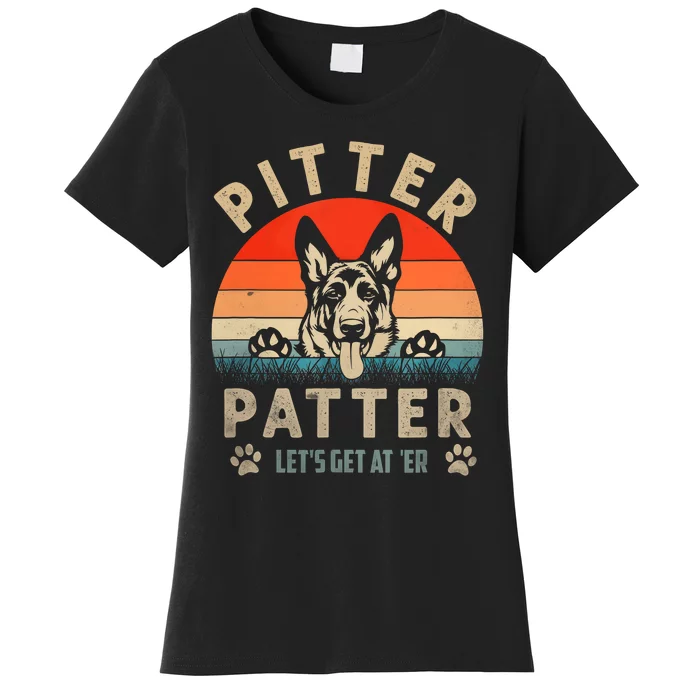 Lets Get At Er German Shepherd Pitter Funny Patter Women's T-Shirt