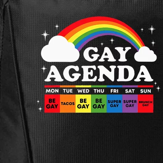 Lesbian Gay Agenda Rainbow LGBT Pride Month Funny LGBTQ Ally City Backpack