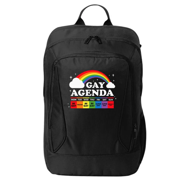 Lesbian Gay Agenda Rainbow LGBT Pride Month Funny LGBTQ Ally City Backpack