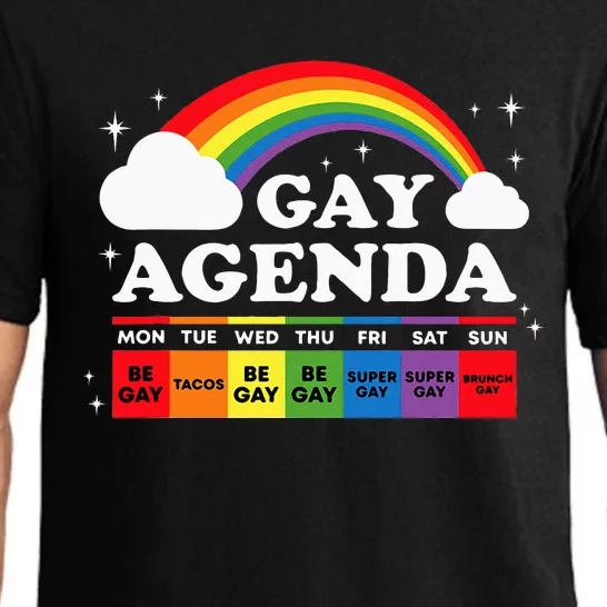 Lesbian Gay Agenda Rainbow LGBT Pride Month Funny LGBTQ Ally Pajama Set