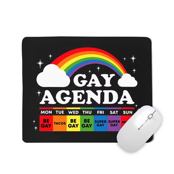 Lesbian Gay Agenda Rainbow LGBT Pride Month Funny LGBTQ Ally Mousepad