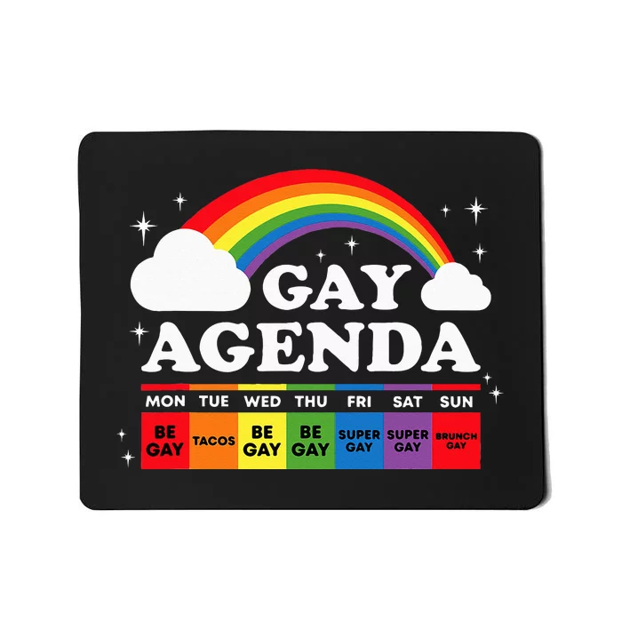 Lesbian Gay Agenda Rainbow LGBT Pride Month Funny LGBTQ Ally Mousepad