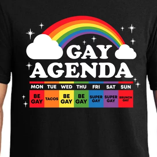 Lesbian Gay Agenda Rainbow Lgbt Pride Month Funny Lgbtq Ally Gift Pajama Set