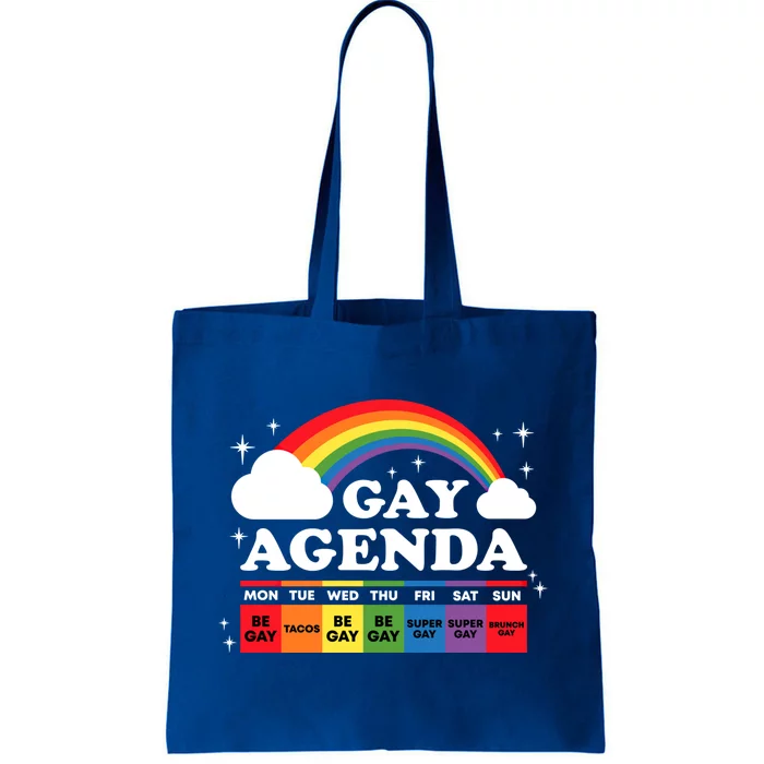 Lesbian Gay Agenda Rainbow Lgbt Pride Month Funny Lgbtq Ally Gift Tote Bag