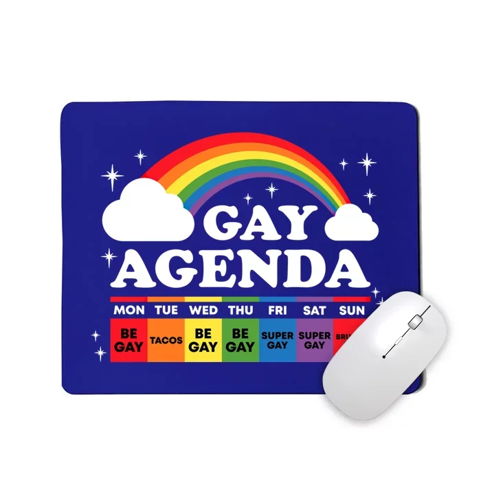 Lesbian Gay Agenda Rainbow Lgbt Pride Month Funny Lgbtq Ally Gift Mousepad