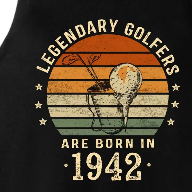 Legendary Golfers Are Born In 1942 80th Birthday Golf Funny Gift Ladies Tri-Blend Wicking Tank