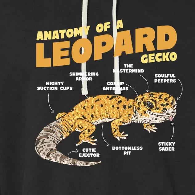 Leopard Gecko Anatomy Garment-Dyed Fleece Hoodie