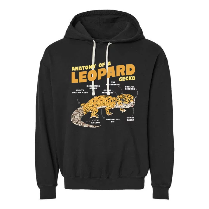 Leopard Gecko Anatomy Garment-Dyed Fleece Hoodie