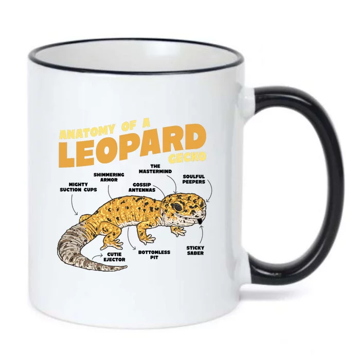 Leopard Gecko Anatomy Black Color Changing Mug