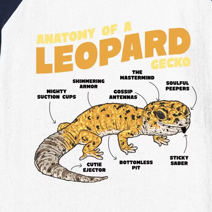 Leopard Gecko Anatomy Baseball Sleeve Shirt