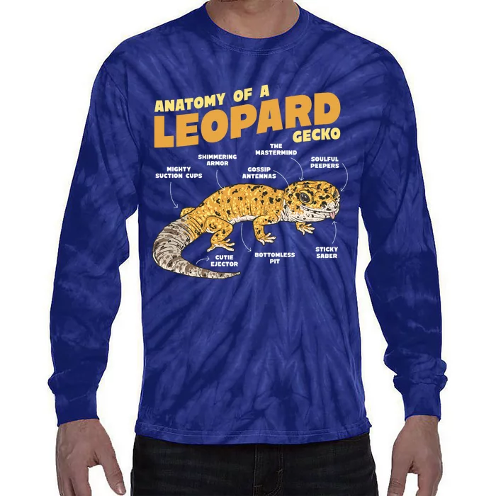 Leopard Gecko Anatomy Tie-Dye Long Sleeve Shirt