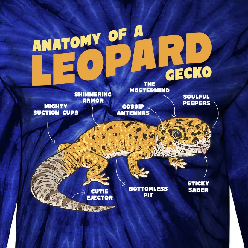 Leopard Gecko Anatomy Tie-Dye Long Sleeve Shirt