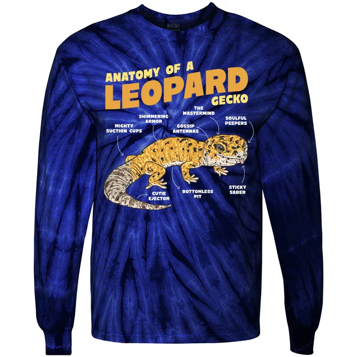 Leopard Gecko Anatomy Tie-Dye Long Sleeve Shirt