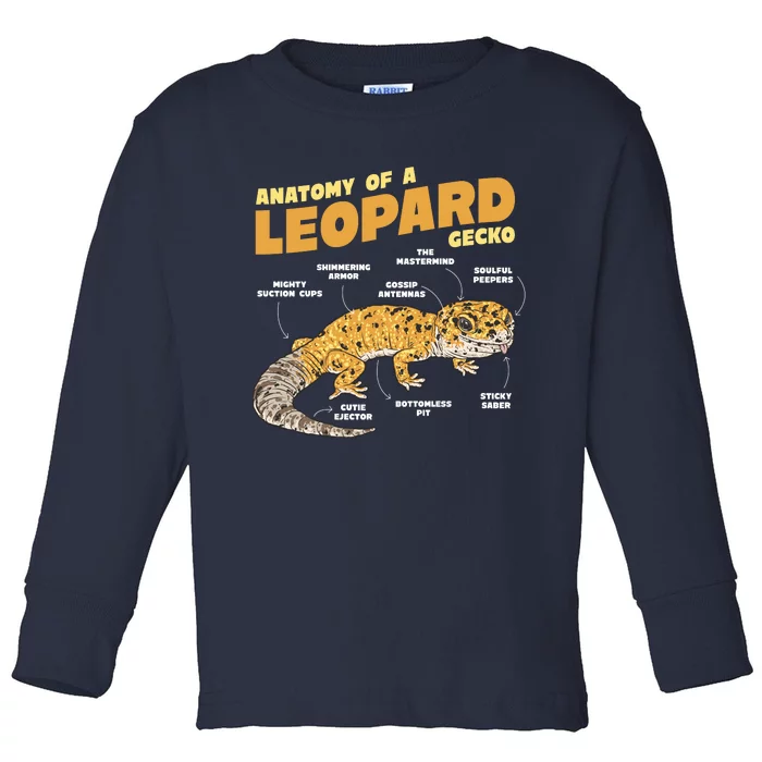 Leopard Gecko Anatomy Toddler Long Sleeve Shirt