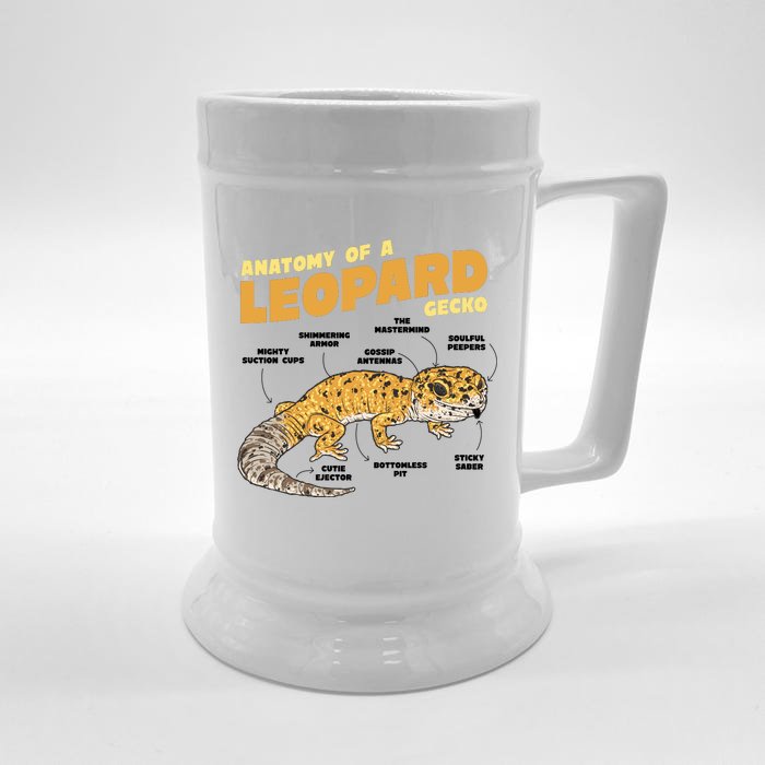 Leopard Gecko Anatomy Front & Back Beer Stein