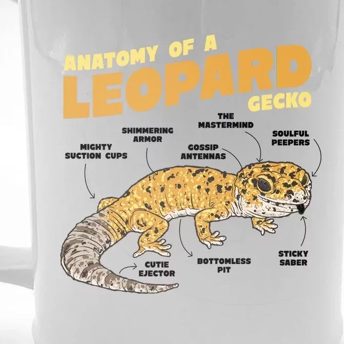 Leopard Gecko Anatomy Front & Back Beer Stein