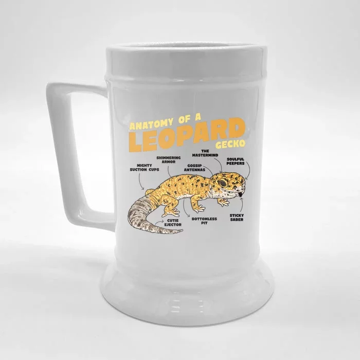 Leopard Gecko Anatomy Front & Back Beer Stein