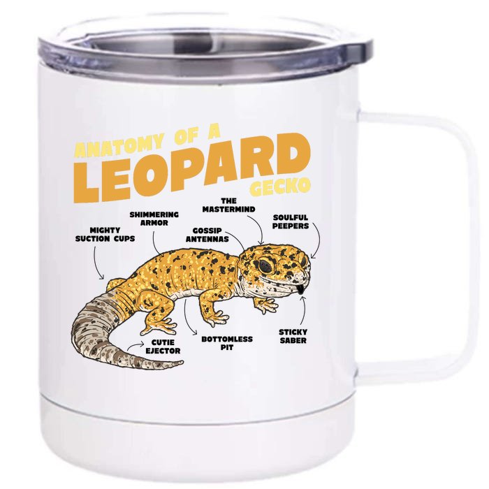 Leopard Gecko Anatomy Front & Back 12oz Stainless Steel Tumbler Cup