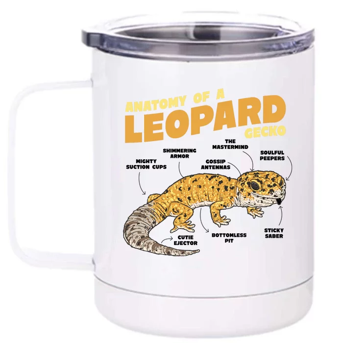 Leopard Gecko Anatomy Front & Back 12oz Stainless Steel Tumbler Cup