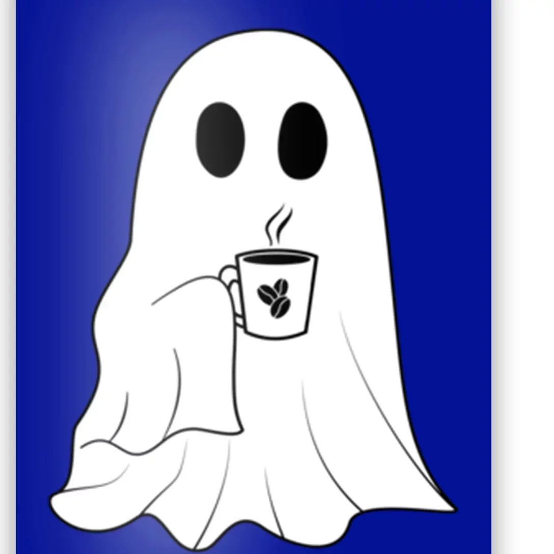 Little Ghost And Ice Coffee Halloween Spooky Season Pocket Gift Poster