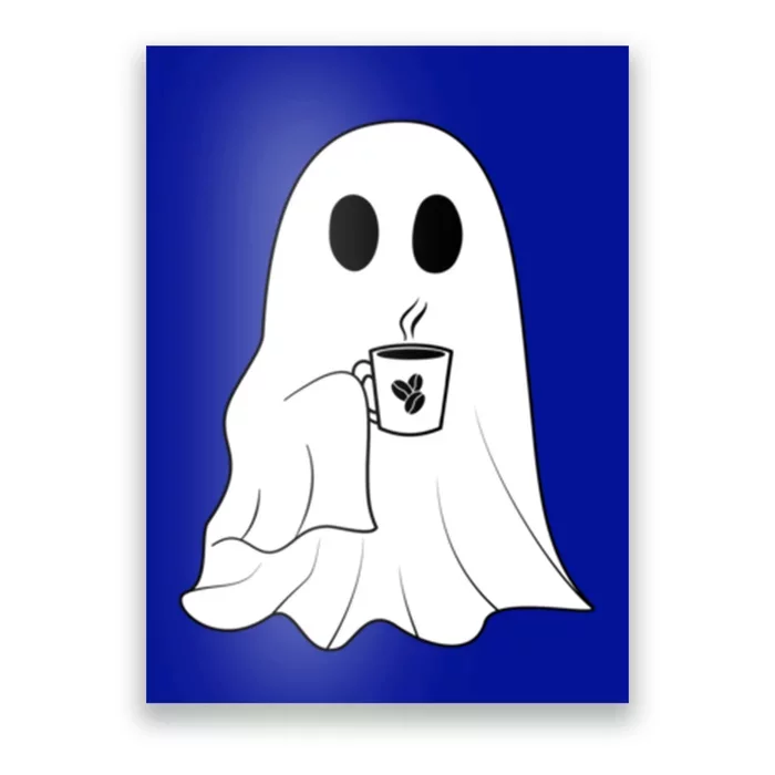 Little Ghost And Ice Coffee Halloween Spooky Season Pocket Gift Poster