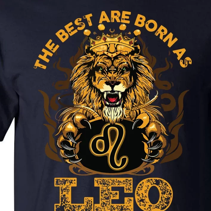 Lion Graphic Art July August Birthday Design Leo Zodiac Sign Tall T-Shirt