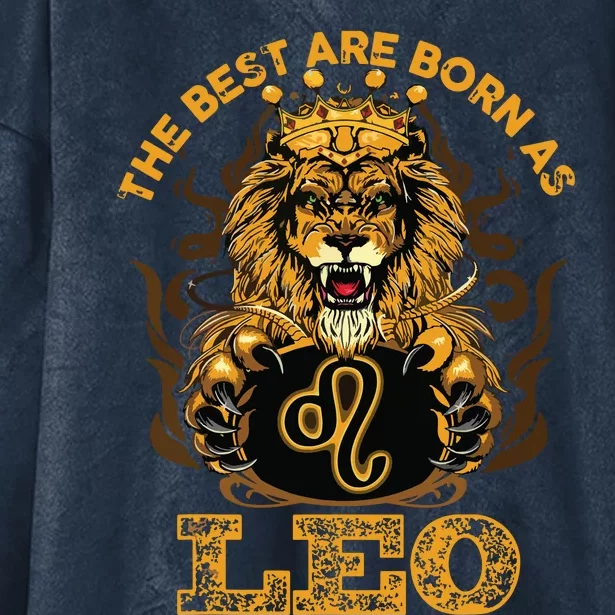 Lion Graphic Art July August Birthday Design Leo Zodiac Sign Hooded Wearable Blanket